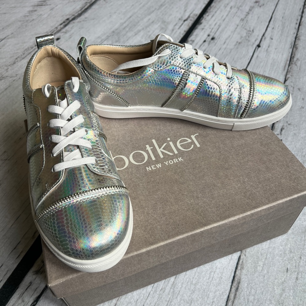 Botkier Harvey Iridescent Silver sneakers brand new in box.  Size 10 - fits 9.5.